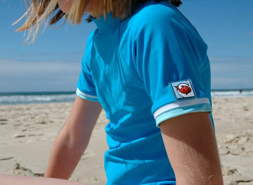 Kids Coloured Short Sleeved Swim Shirt