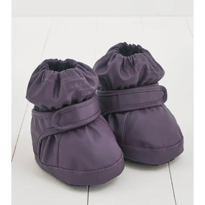 Pair of Amethyst Purple Pu Showerproof Baby Booties