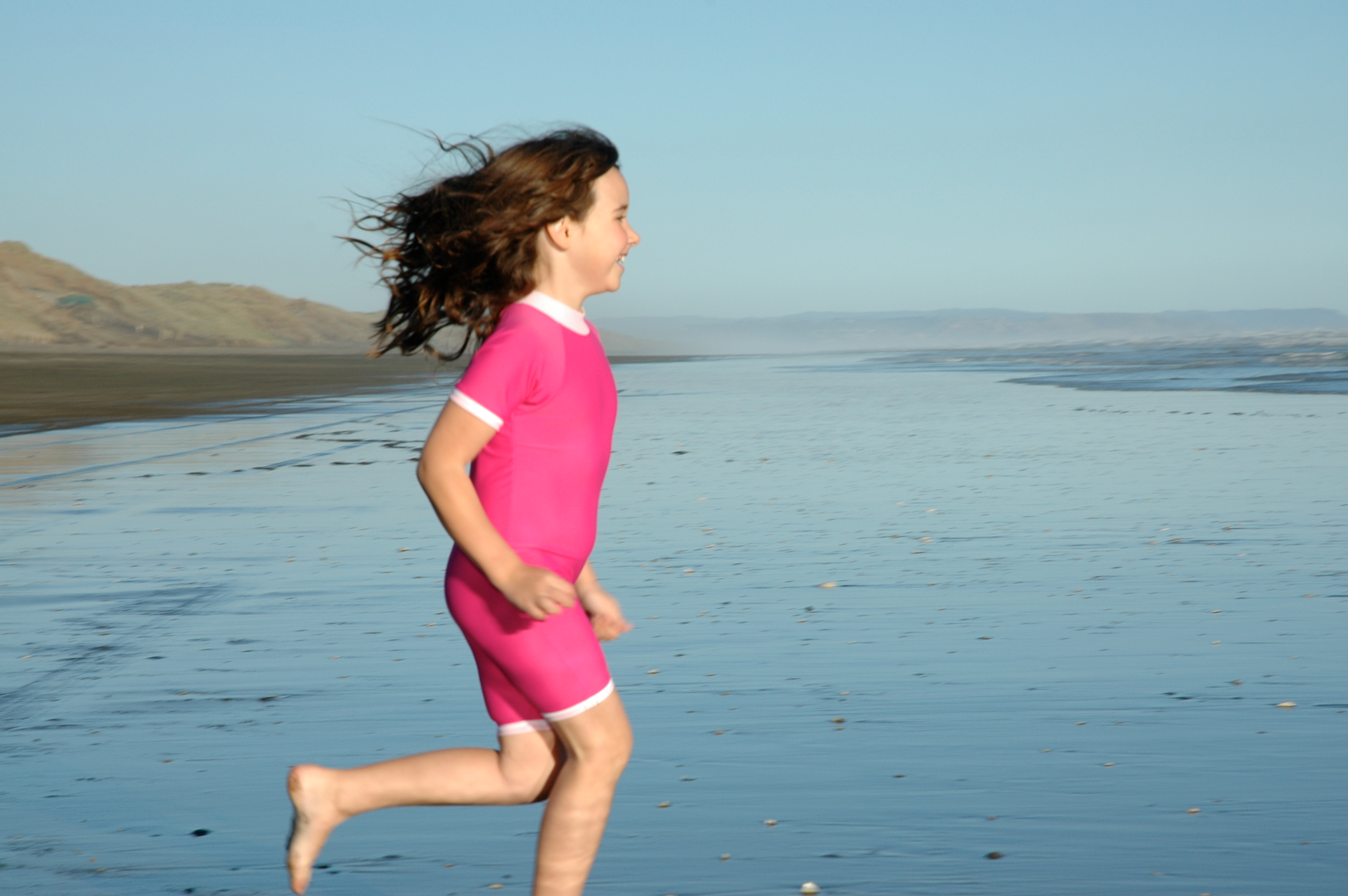 Girls Fullsuit Short Sleeve Pink Swimsuit