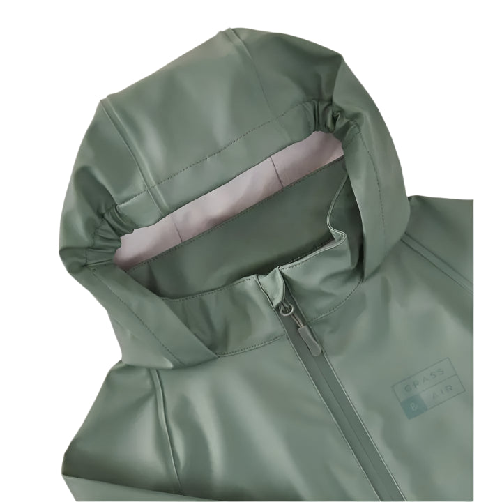 Kids Green Rain Jacket jacket with a hood