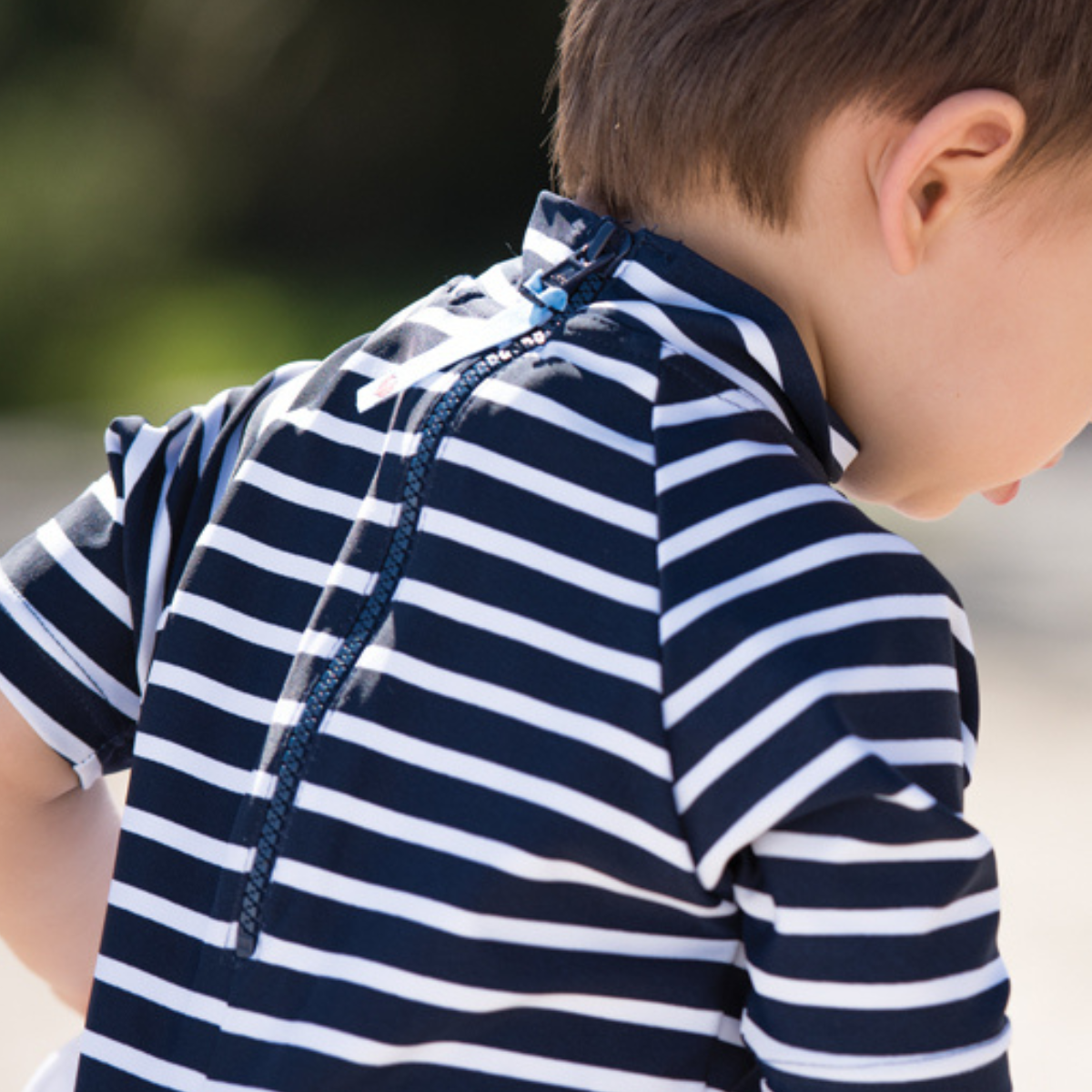 Kids Classic Fullsuit Short Sleeve Stripes UPF 50+ Swimsuit