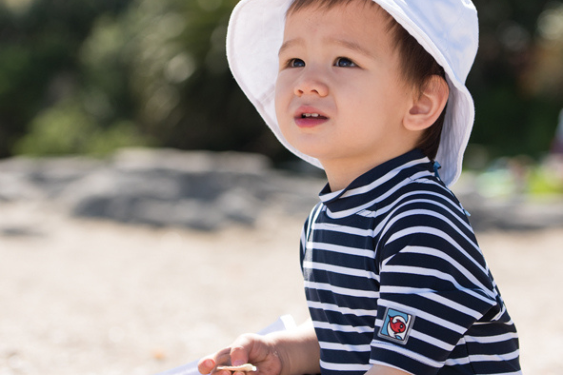 Kids Classic Fullsuit Short Sleeve Stripes UPF 50+ Swimsuit