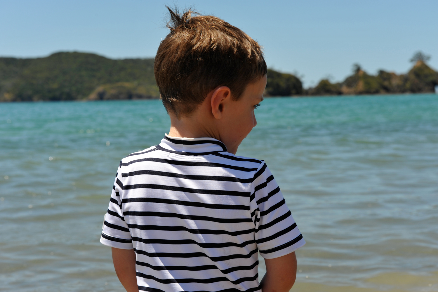 Kids Classic Short Sleeved Swim Shirt UPF 50+ Stripes