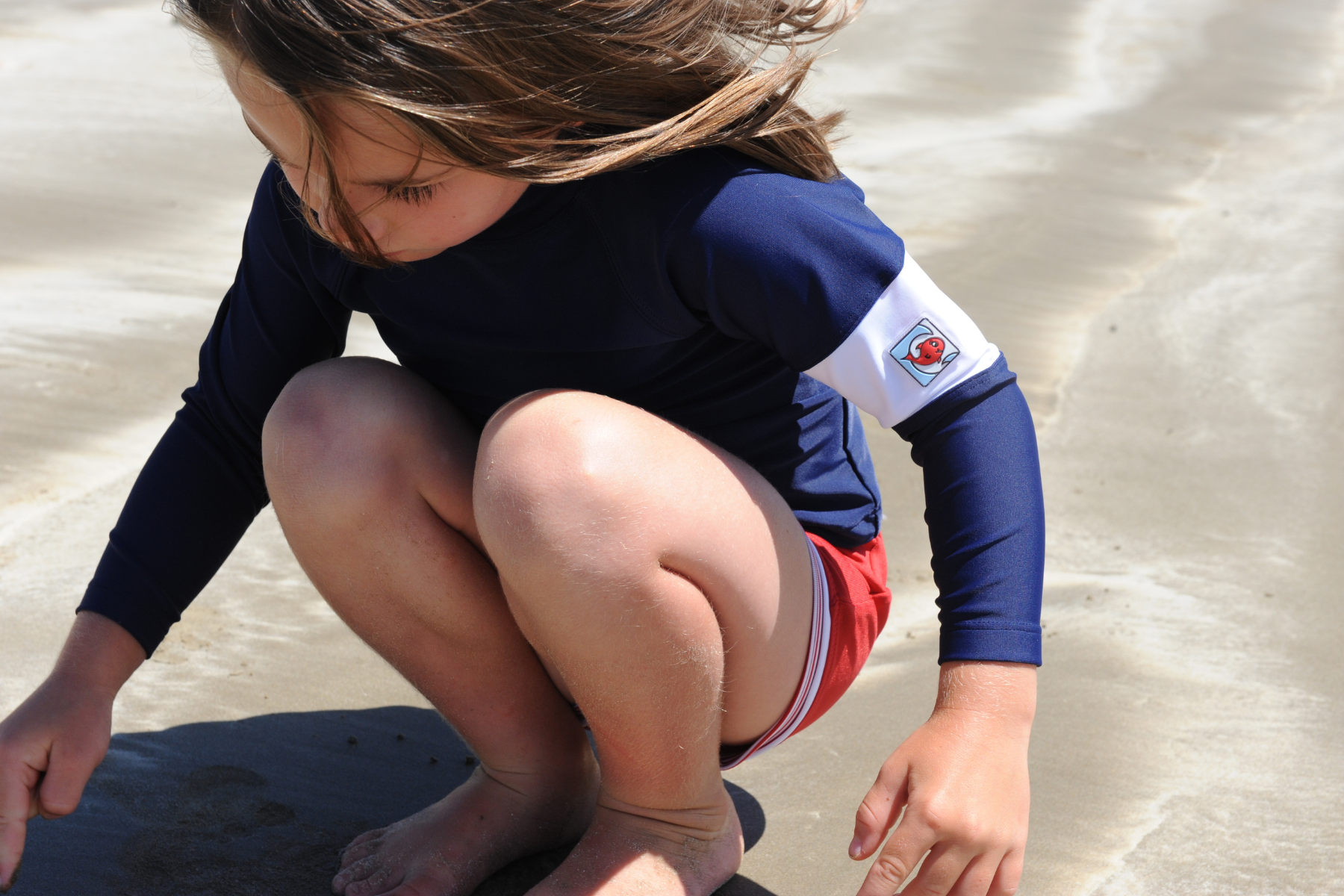 Kids Coloured Long Sleeved Swim Shirt