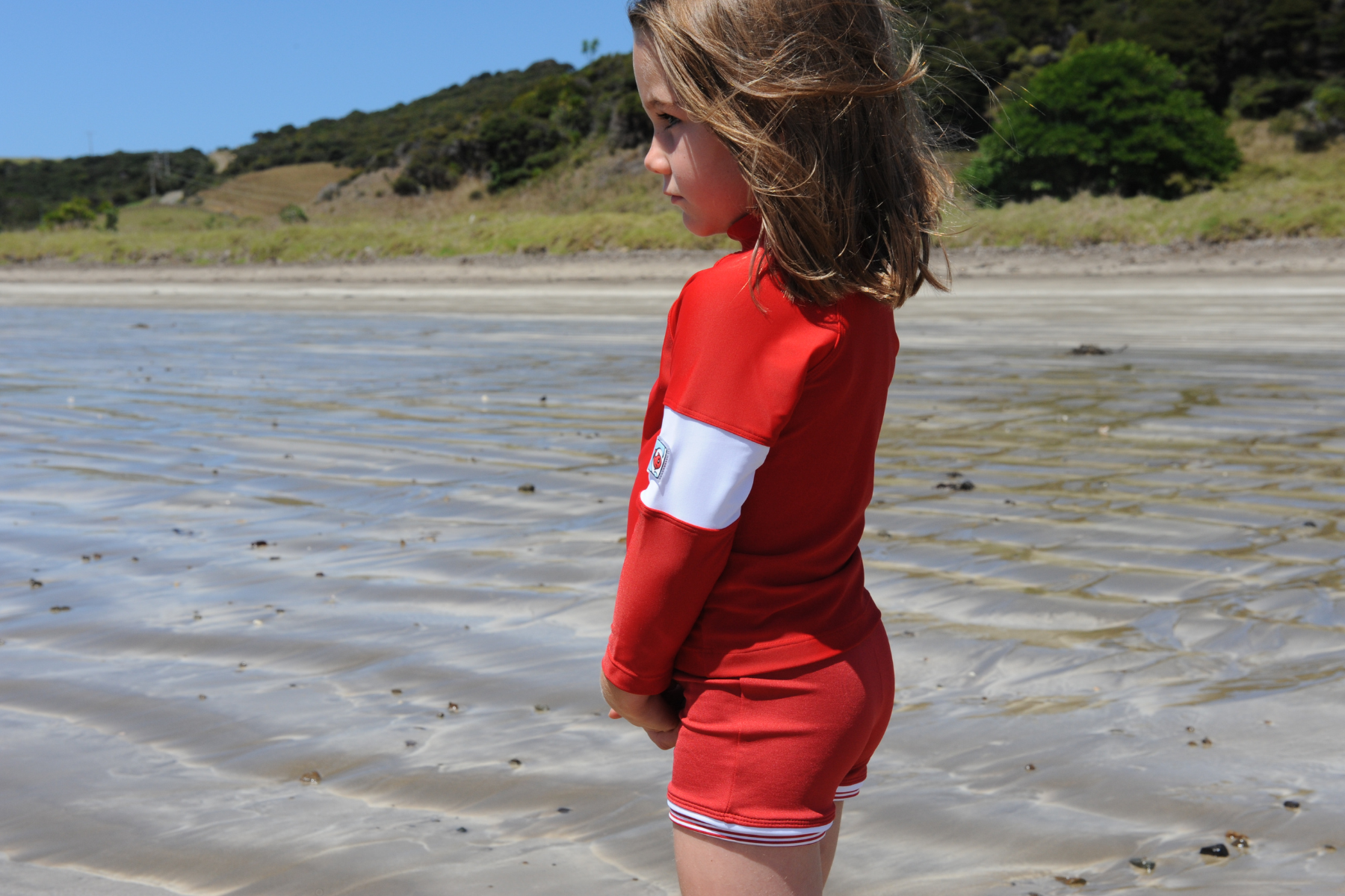 Kids Coloured Long Sleeved Swim Shirt