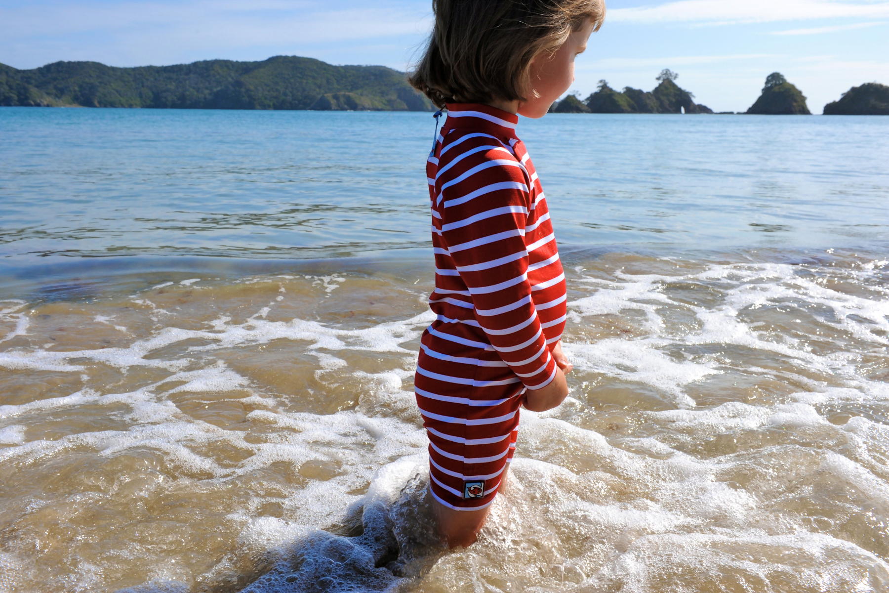 Kids Classic Fullsuit Long Sleeve Stripes Swimsuit