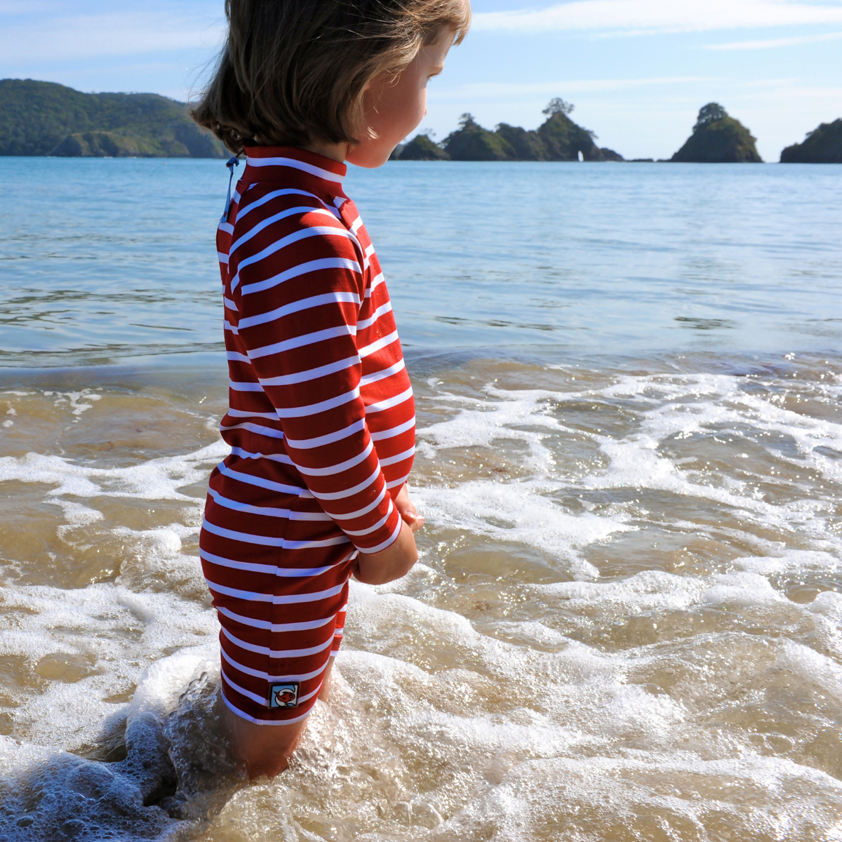 Kids Classic Fullsuit Long Sleeve Stripes UPF50+ Swimsuit