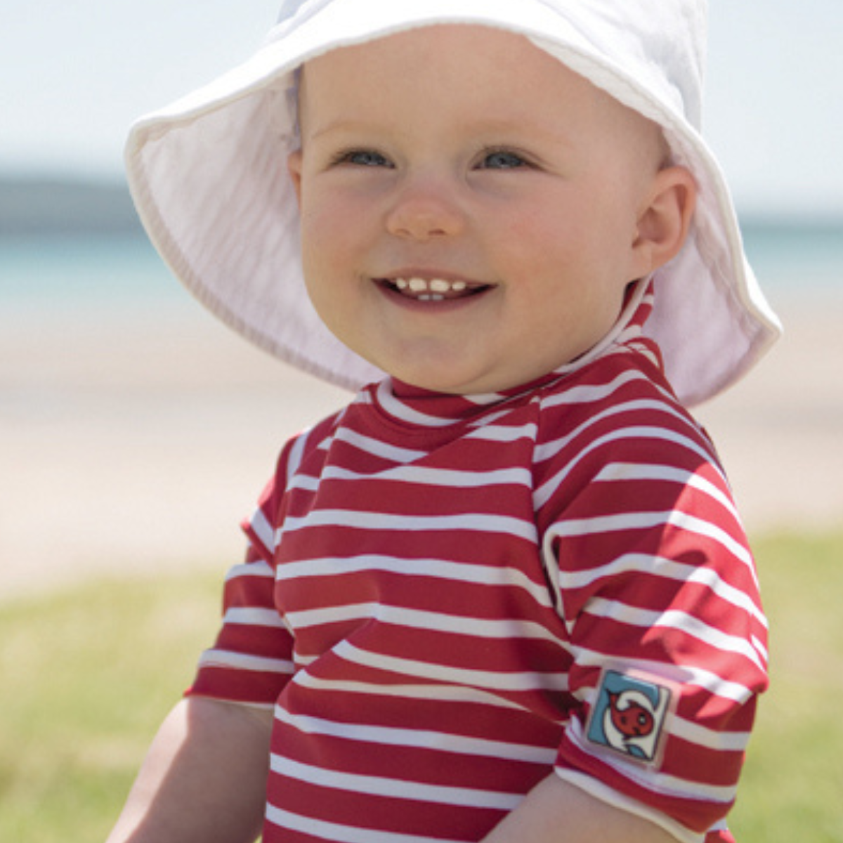 Kids Classic Fullsuit Short Sleeve Stripes UPF 50+ Swimsuit