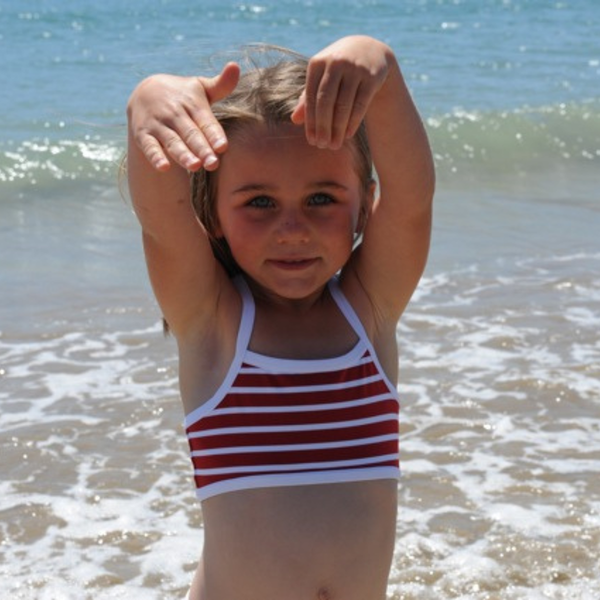 Girls Classic Bikini Top Stripes