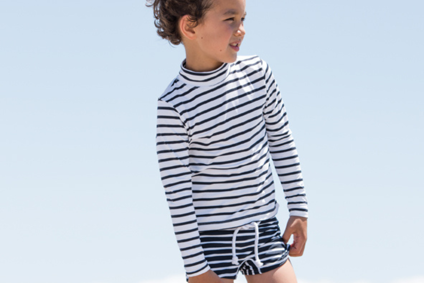 Kids Classic Long Sleeved Swim Shirt Stripes