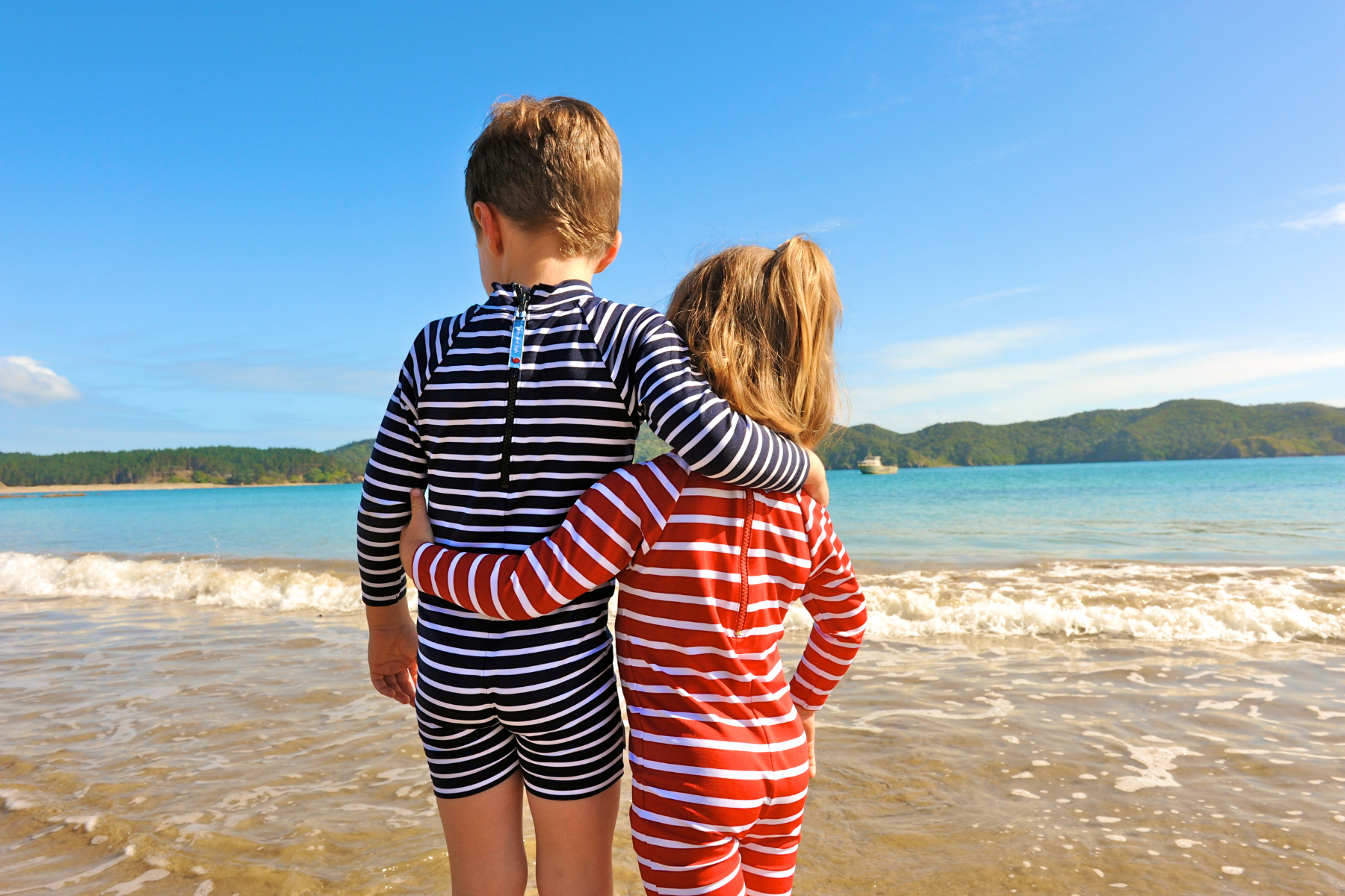 Kids Classic Fullsuit Long Sleeve Stripes UPF50+ Swimsuit
