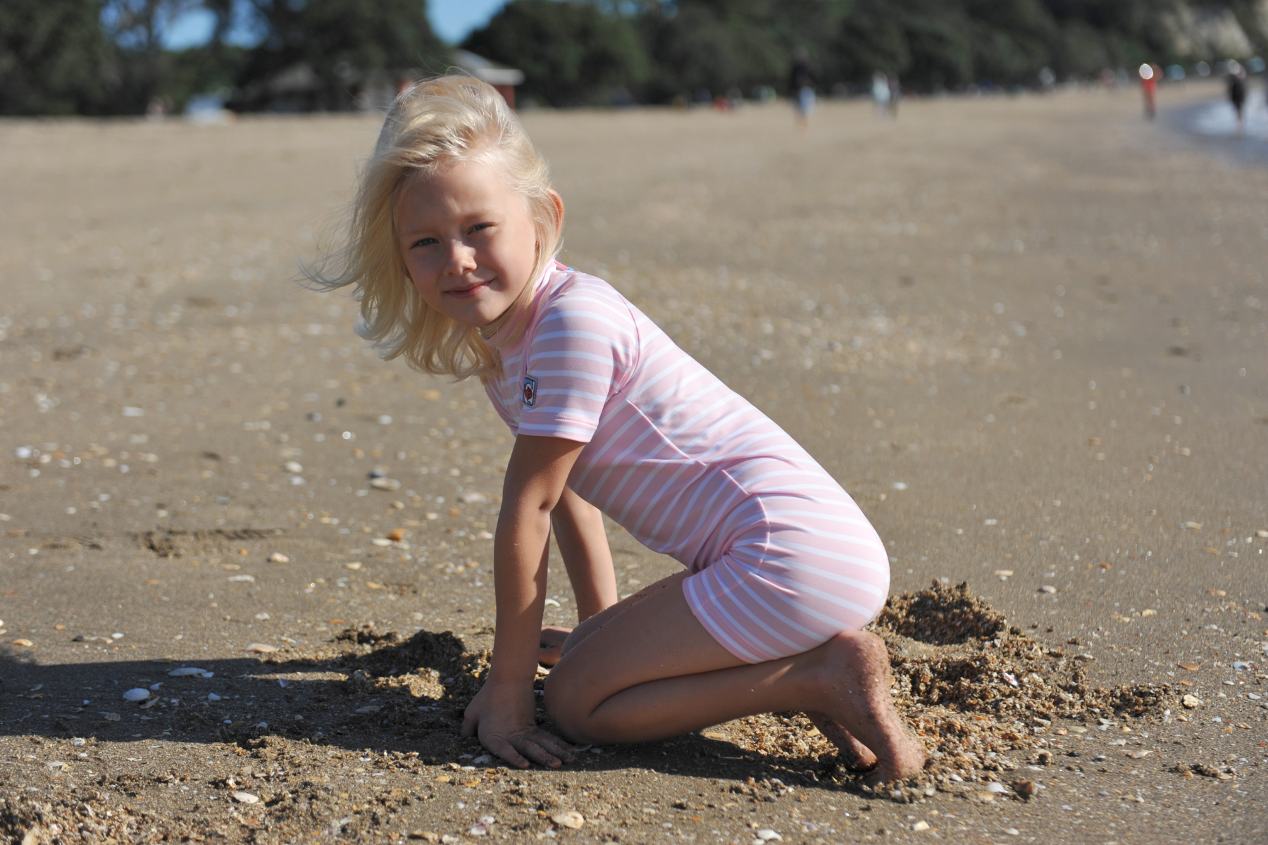 Kids Classic Fullsuit Short Sleeve Stripes UPF 50+ Swimsuit