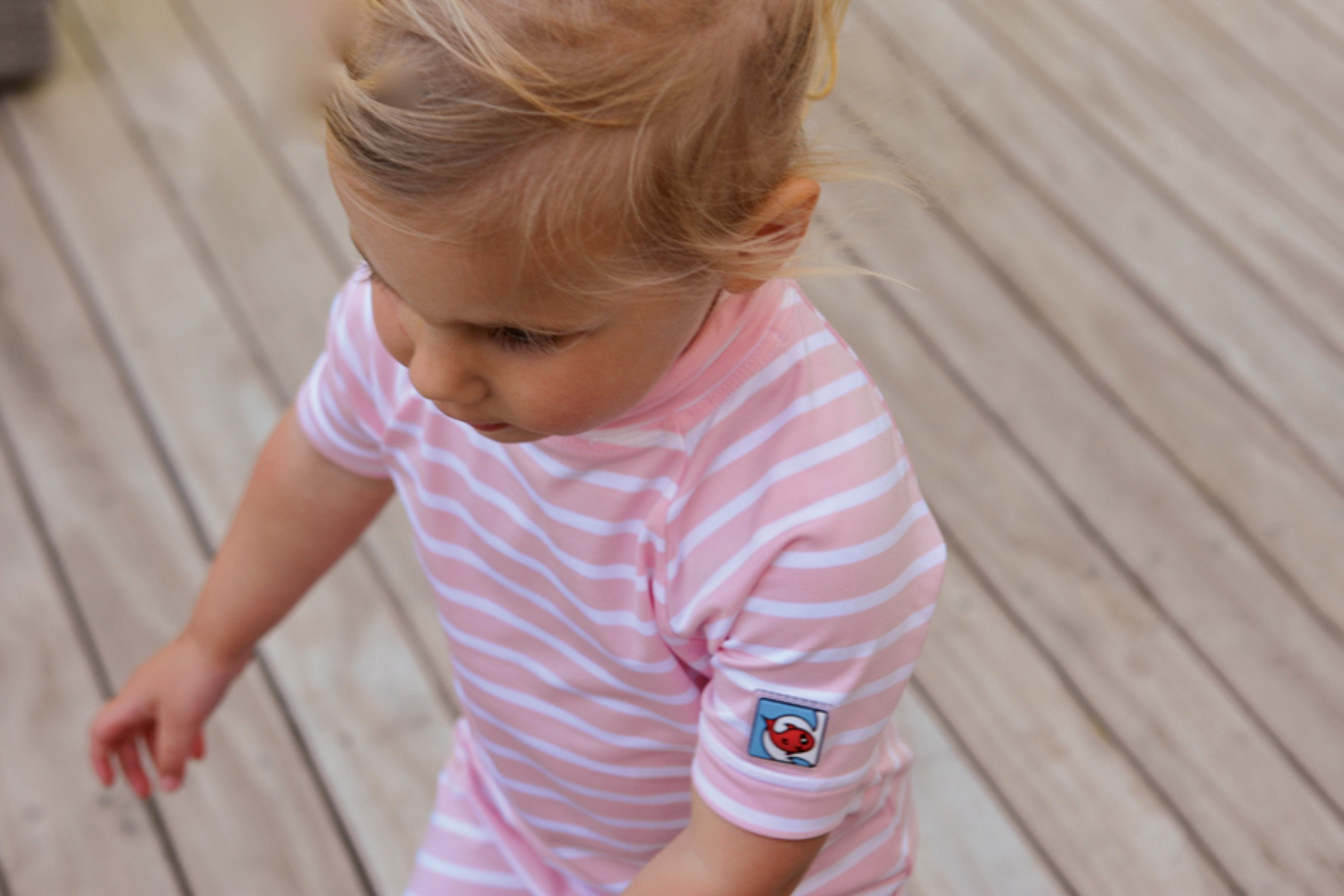 Kids Classic Fullsuit Short Sleeve Stripes UPF 50+ Swimsuit