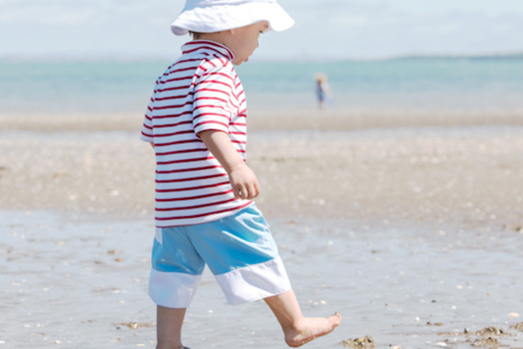 Kids Classic Short Sleeved Swim Shirt Stripes