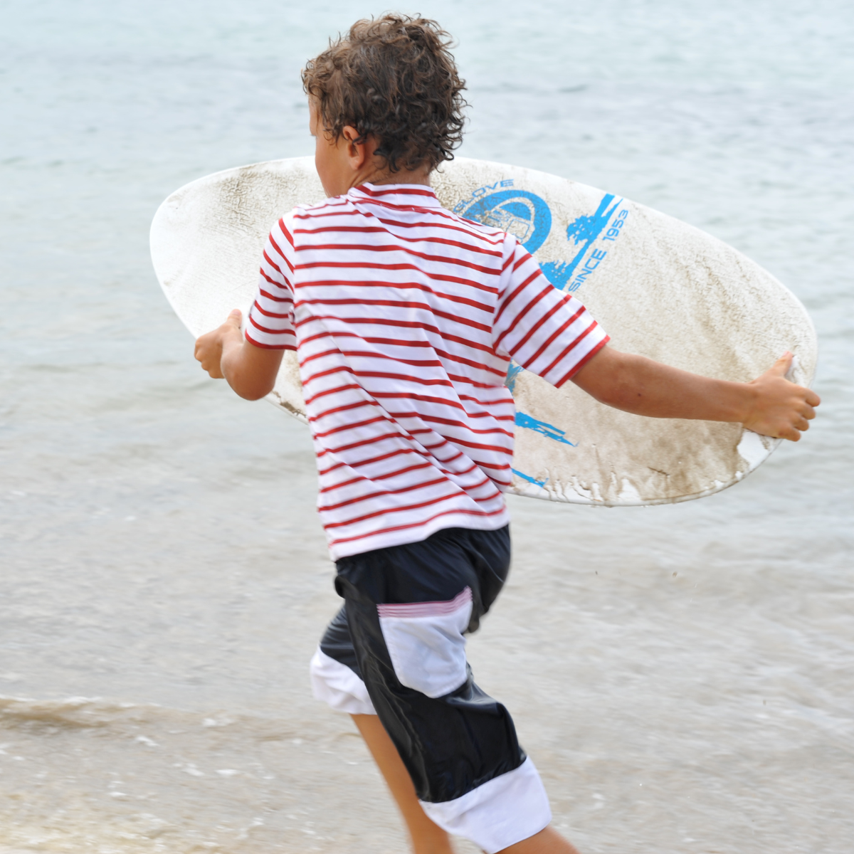 Kids Classic Short Sleeved Swim Rash Shirt UPF 50+ Stripes