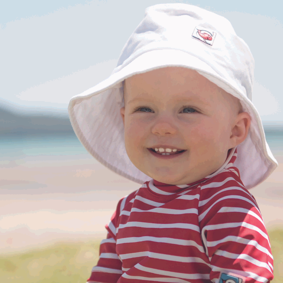 Kids White Cotton Sunhat SECONDS