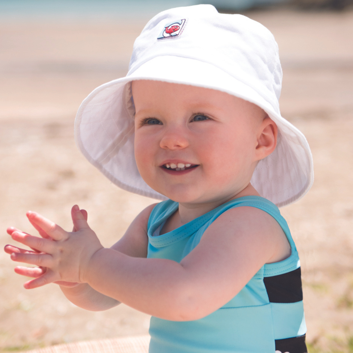 Kids White Cotton Sunhat SECONDS