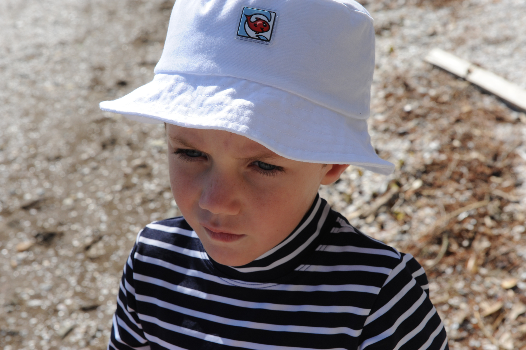 Kids White Cotton Sunhat