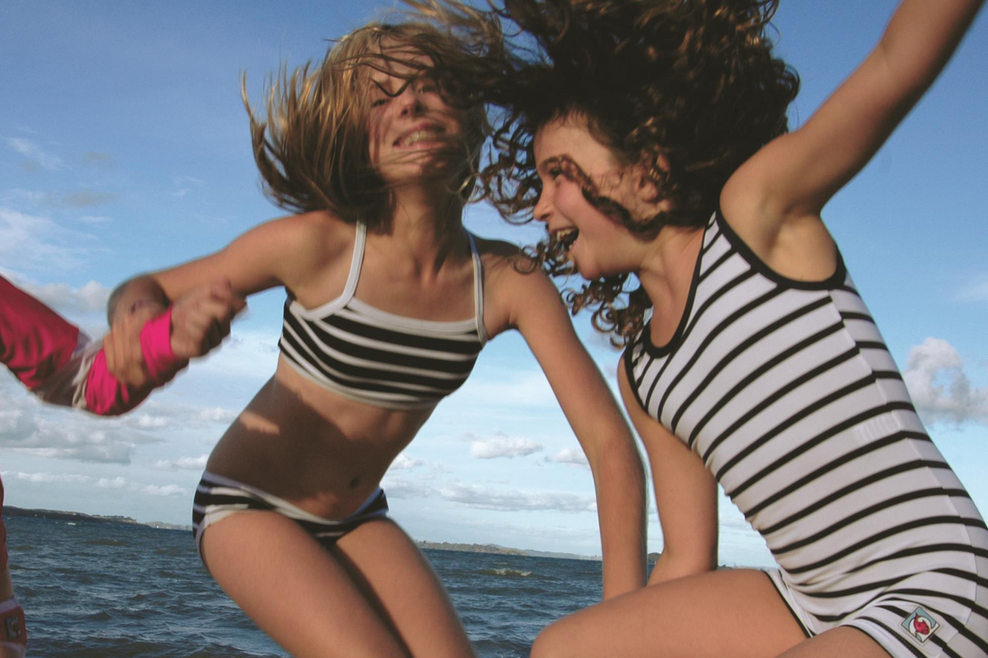 Girls Classic Bikini Bundle Navy Stripes