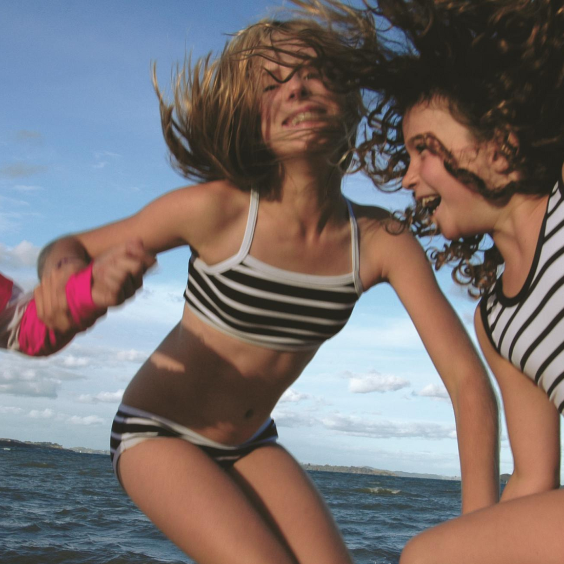 Girls Classic Bikini Bundle Navy Stripes