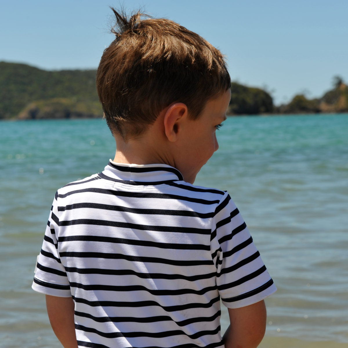 Kids Classic Short Sleeved Swim Rash Shirt UPF 50+ Stripes