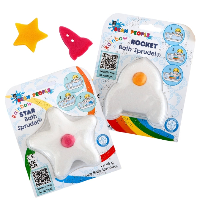 Bath Buddies Bundle | Rainbow ROCKET and STAR Bath Bomb Sprudel® | Set of 2