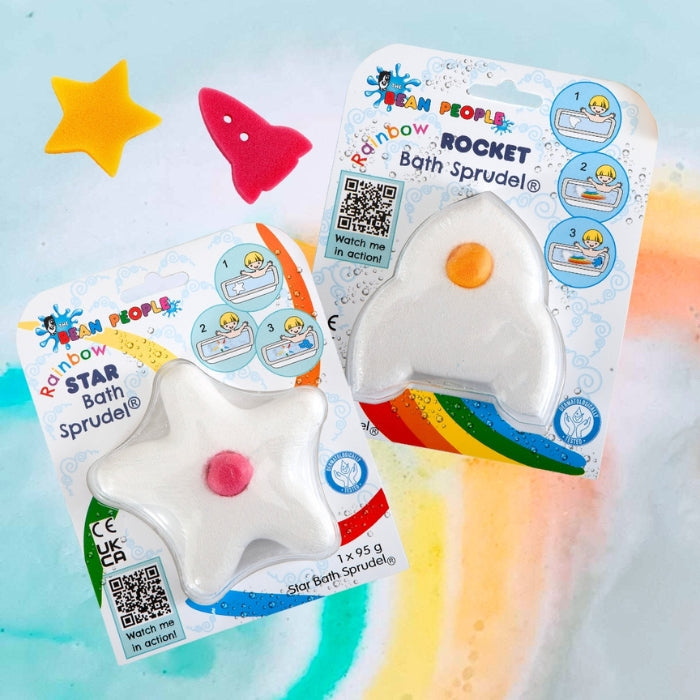 Bath Buddies Bundle | Rainbow ROCKET and STAR Bath Bomb Sprudel® | Set of 2