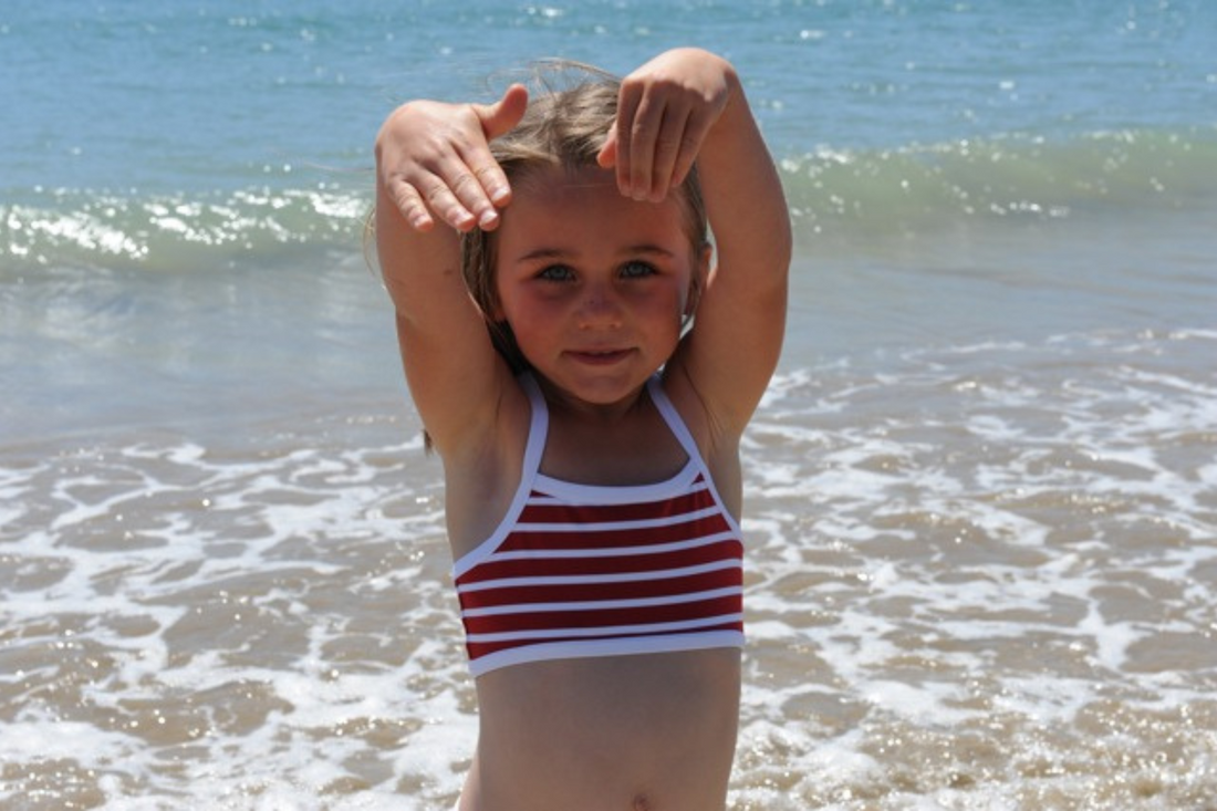 Girls Classic Bikini Top Stripes