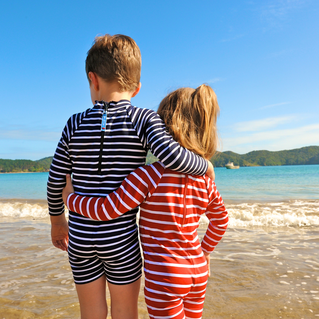 Kids Classic Fullsuit Long Sleeve Stripes UPF50+ Swimsuit