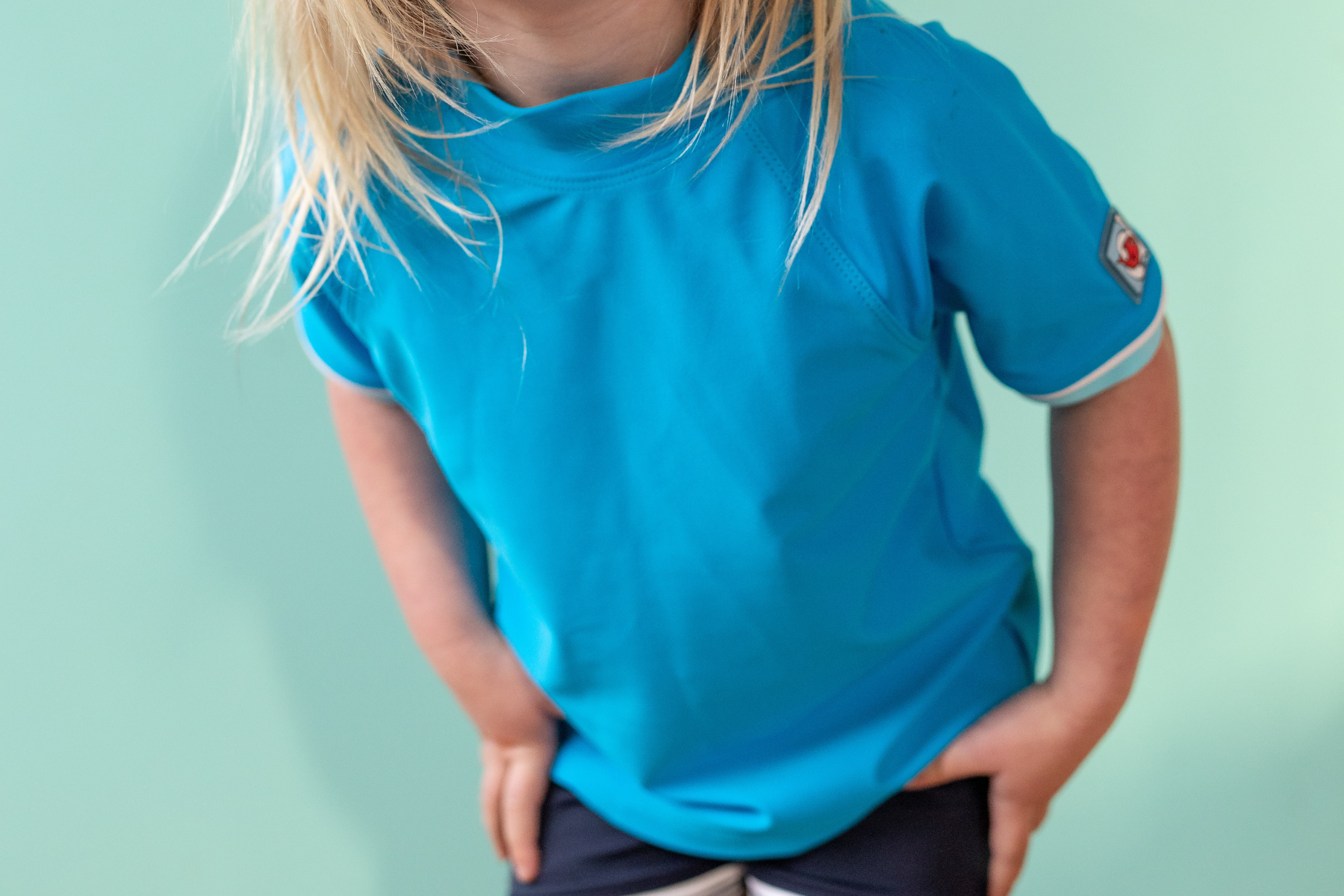 Kids Coloured Short Sleeved Swim Shirt
