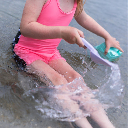 Girls One Piece Pink Hearts Racerback UPF 50+Swimsuit