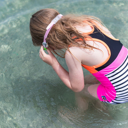Girls One Piece Orange and Pink Racerback UPF 50+Swimsuit