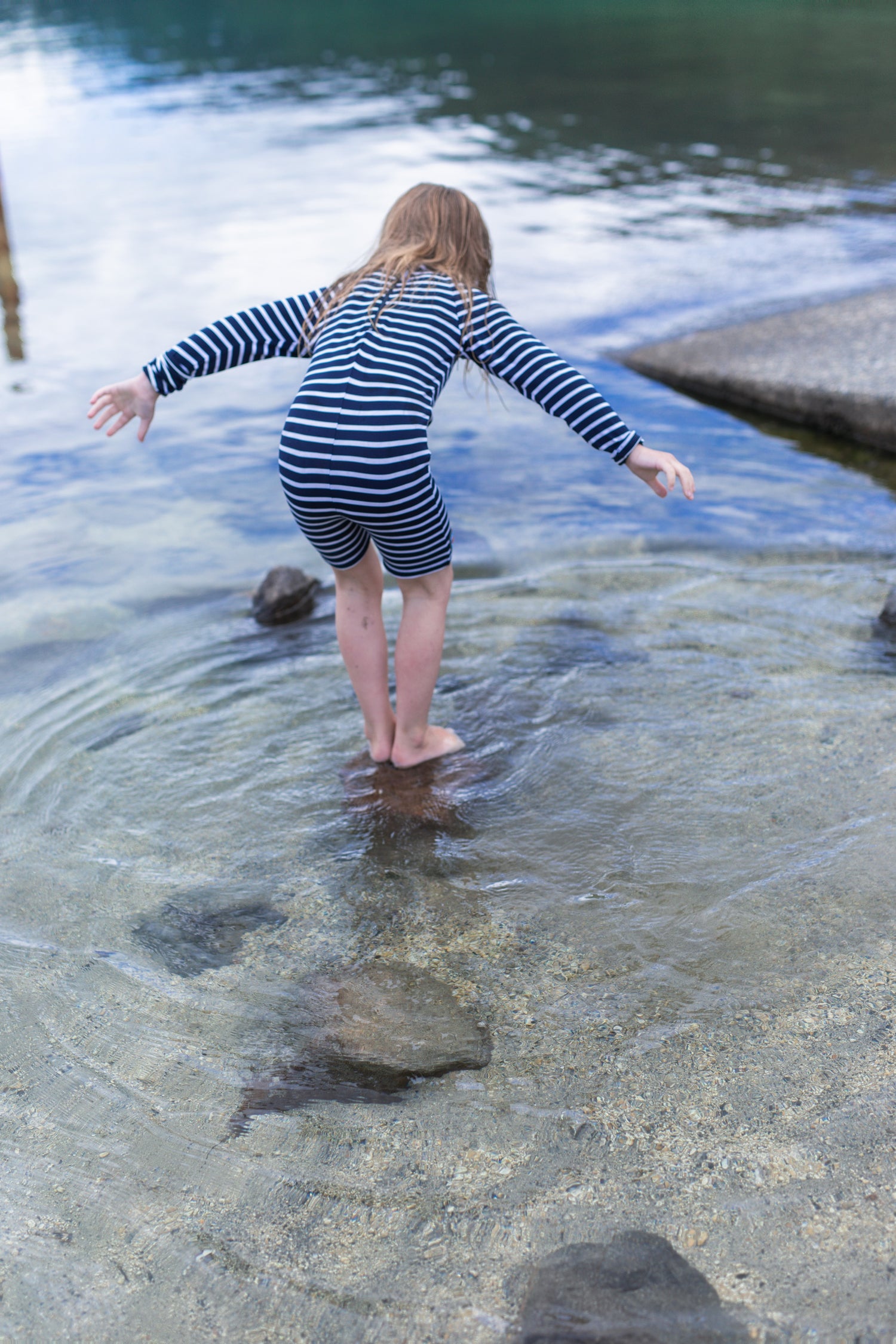 Kids Classic Fullsuit Long Sleeve Stripes UPF50+ Swimsuit