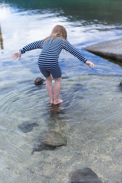 Kids Classic Fullsuit Long Sleeve Stripes UPF50+ Swimsuit