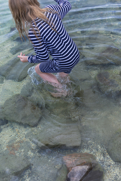 Kids Classic Fullsuit Long Sleeve Stripes UPF50+ Swimsuit