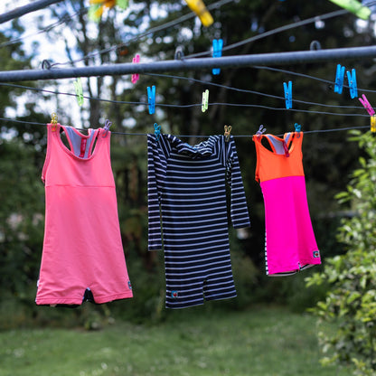 Girls One Piece Orange and Pink Racerback UPF 50+Swimsuit