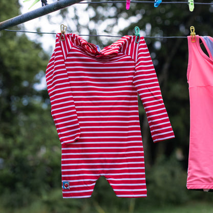 Kids Classic Fullsuit Long Sleeve Stripes UPF50+ Swimsuit